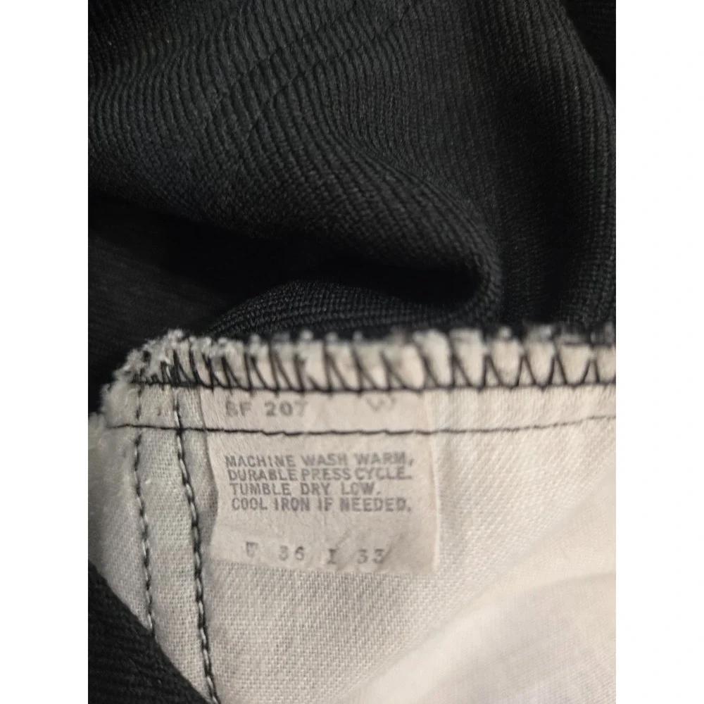 Vintage Levis Sta-Prest Black Twill Trousers Mens 36x33 Talon 42‎ Zip Straight